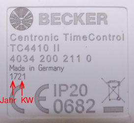 Becker centronic Easycontrol ec52 enrrollable sonda interruptor roll cargar motor blanco